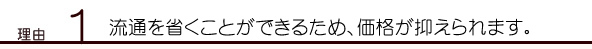 理由1 なんと言っても価格が安い！